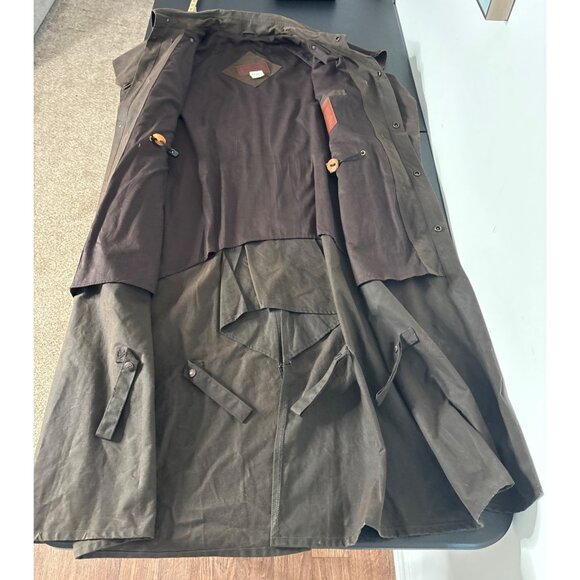 Outback Trading Co. Men's Brown Oilskin Duster Coat Size M - Picture 3 of 11
